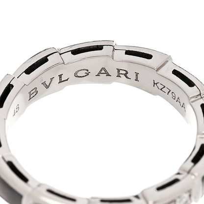 Bulgari 18K White Gold Diamond Gray Mother of Pearl Serpenti Viper Band Ring 48 4.5 5 of 5