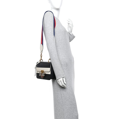 Gucci Calfskin Sylvie Web Queen Margaret Shoulder Bag Mystic White Black 2 of 10