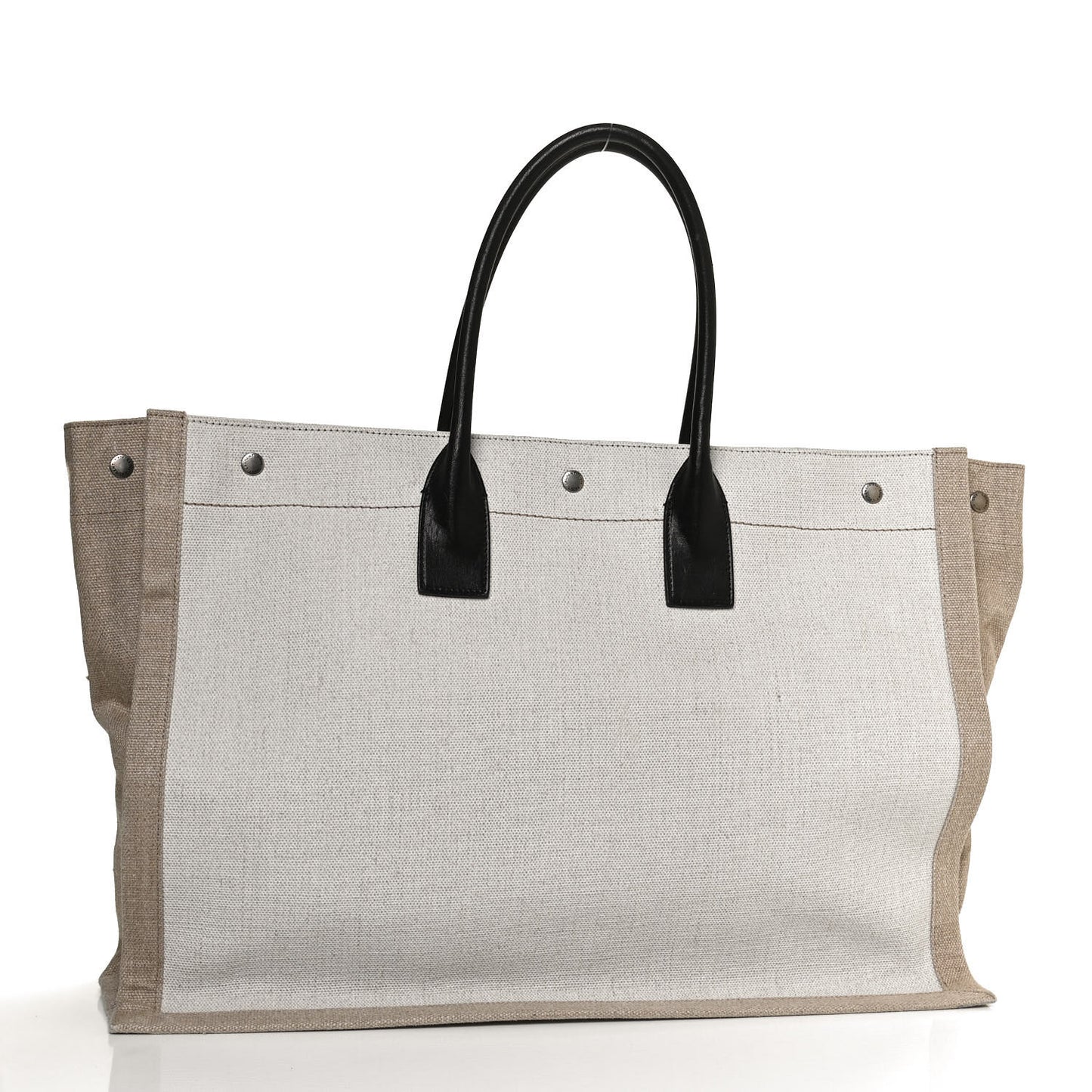Linen Calfskin Rive Gauche Tote Optic White