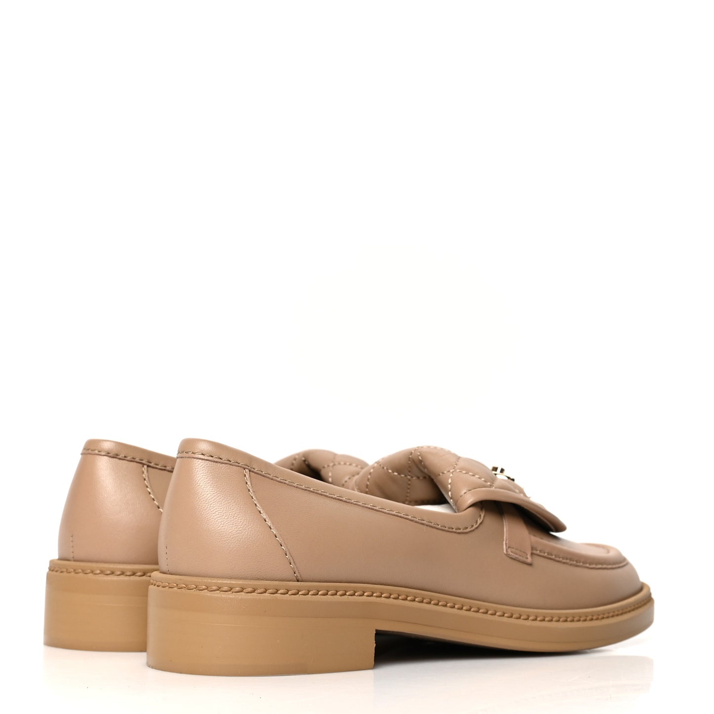 Lambskin Quilted CC Turnlock Loafers 39 Beige