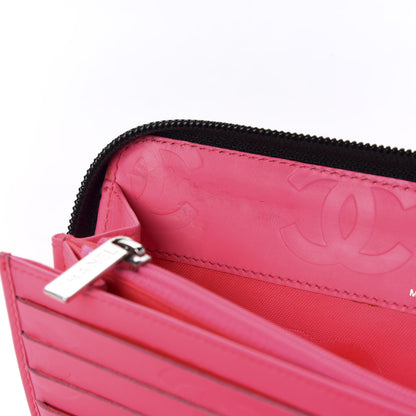 Chanel Calfskin Cambon Zip Around Organizer Wallet Black White 12 of 17
