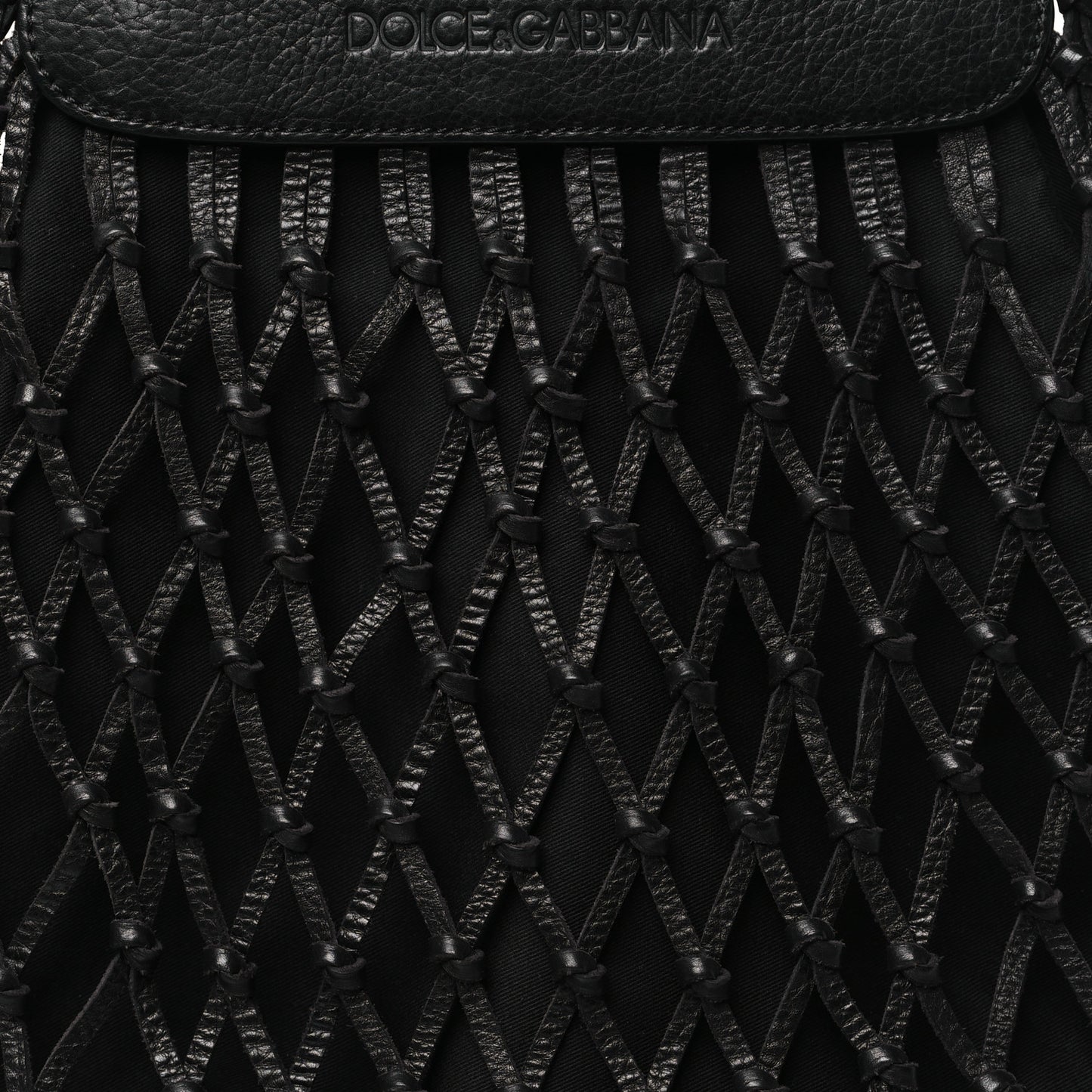 Calfskin Net Frame Tote Black