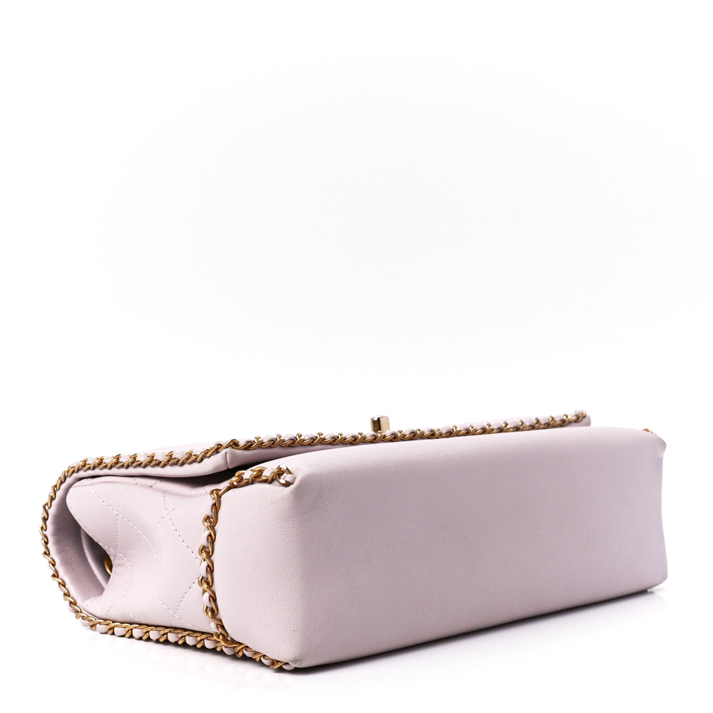 Calfskin Stitched Chain Flap Light Pink