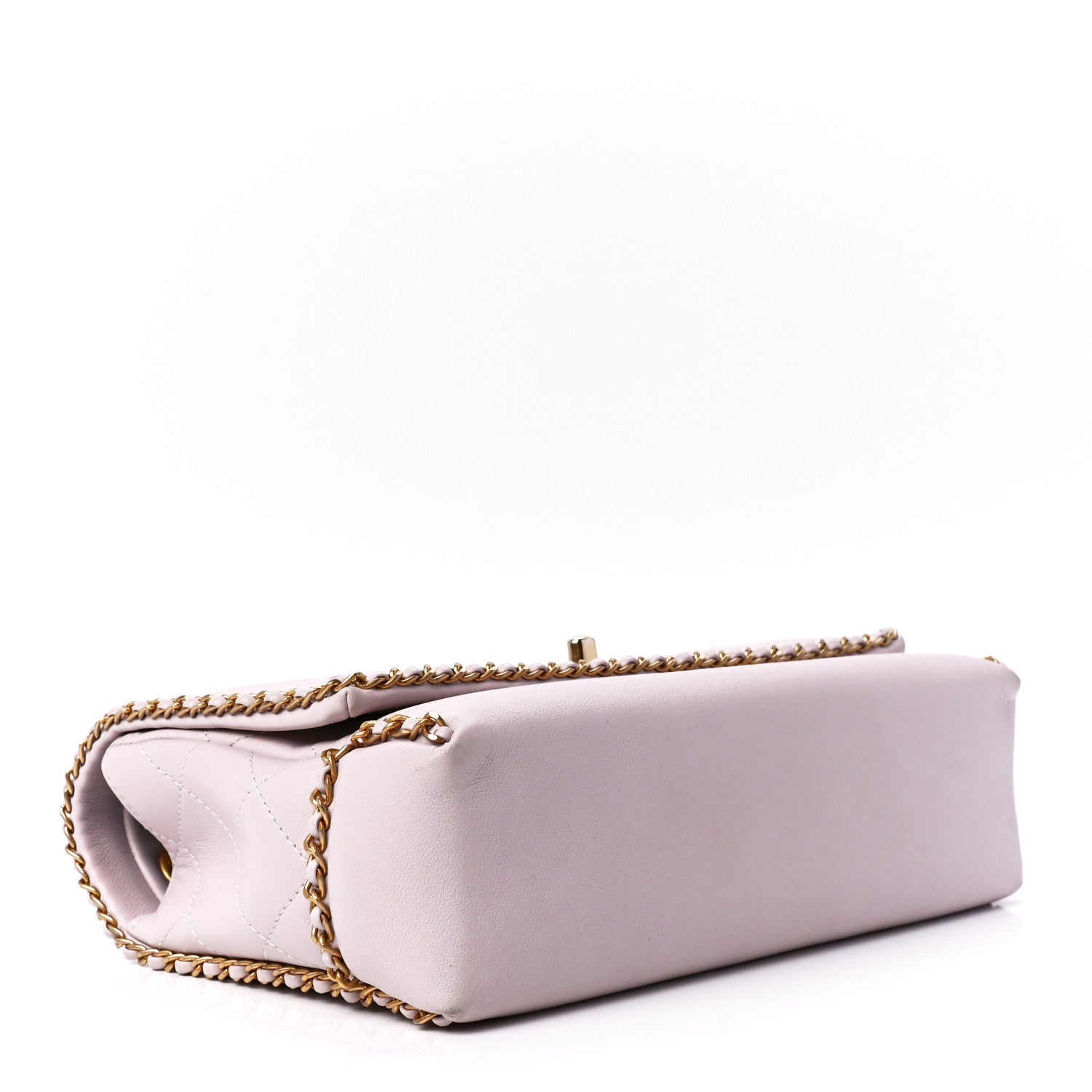 Chanel Calfskin Stitched Chain Flap Light Pink 4 of 12