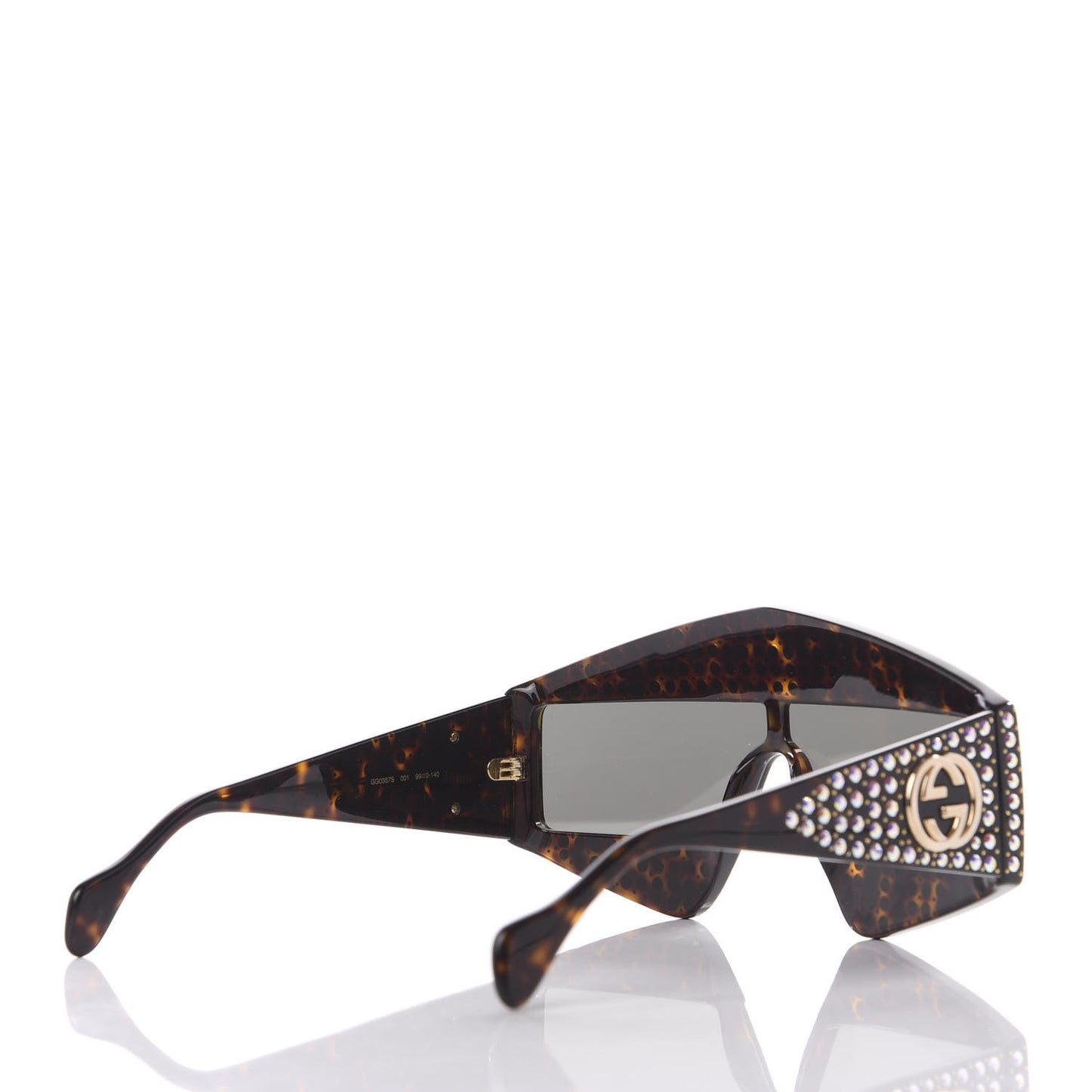 Crystal Rectangular Frame Sunglasses GG0357S Tortoiseshell