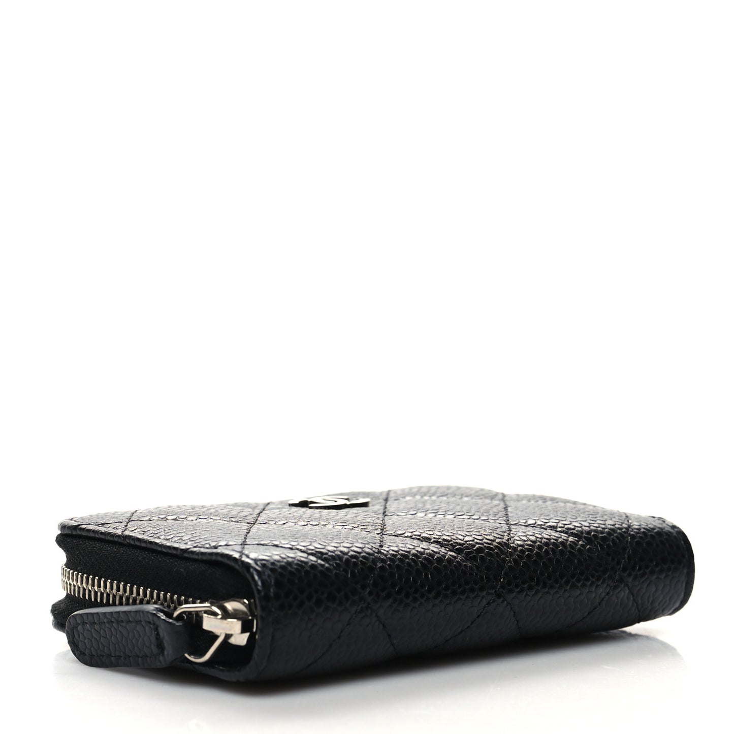 Caviar Quilted Zip Coin Purse Black