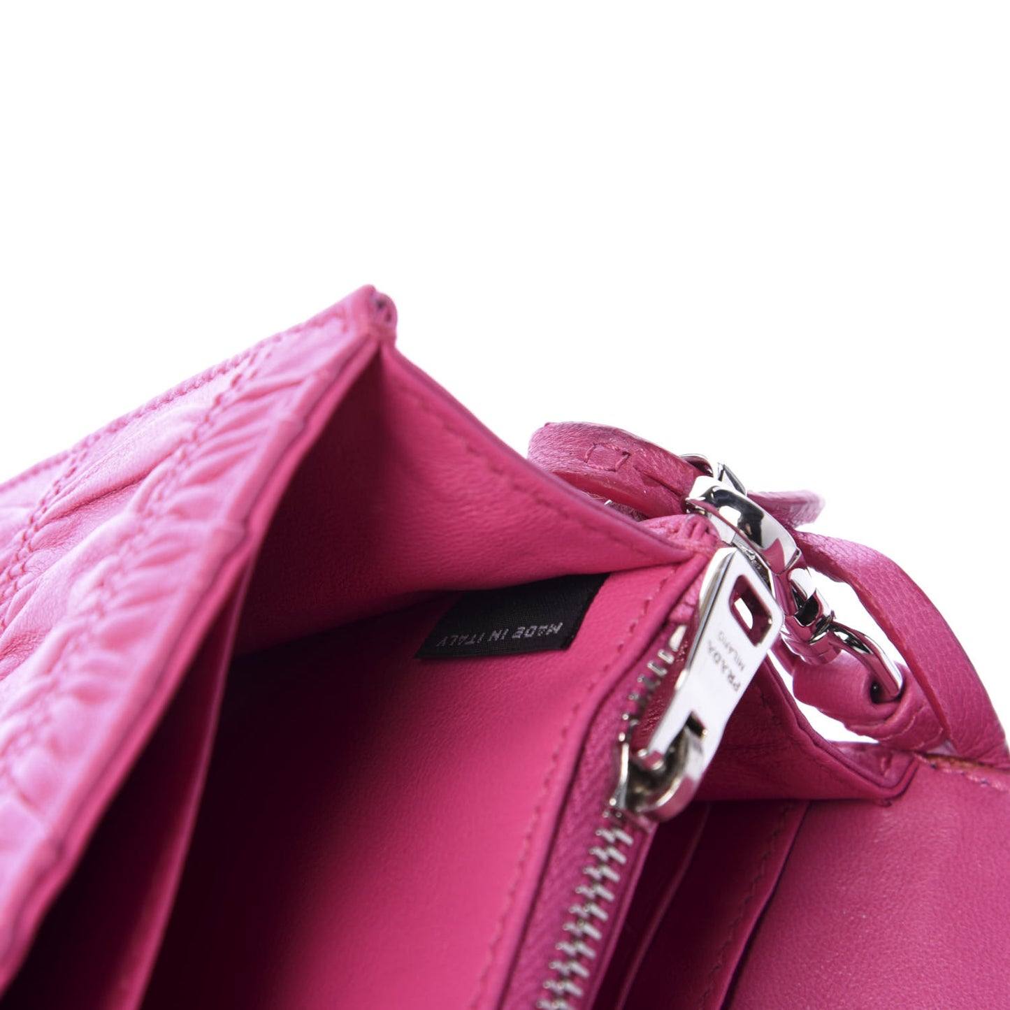 Nappa Gaufre Small Sound Flap Shoulder Bag Begonia