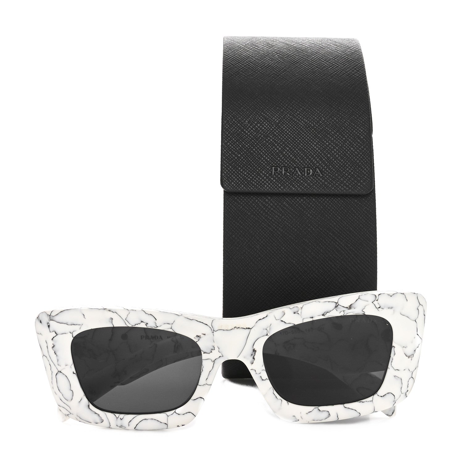 Prada Acetate Symbole Sunglasses SPR 13Z White Marble 7 of 7