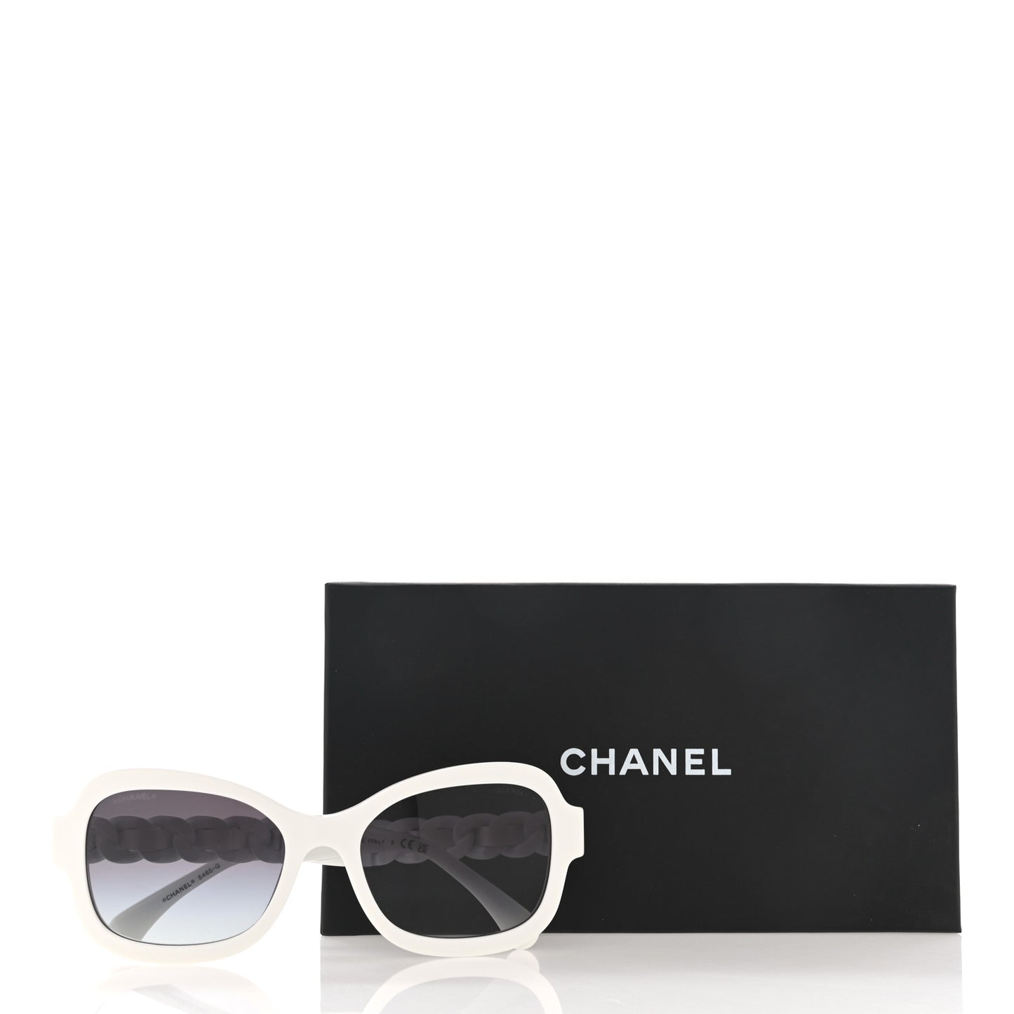 Acetate Chain Sunglasses 5465-Q White
