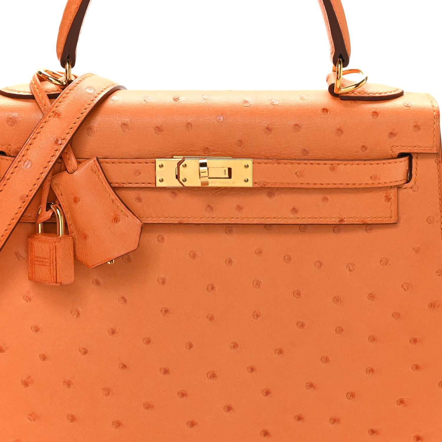 Hermes Ostrich Kelly Sellier 25 Abricot 8 of 11