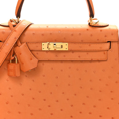 Hermes Ostrich Kelly Sellier 25 Abricot 8 of 11