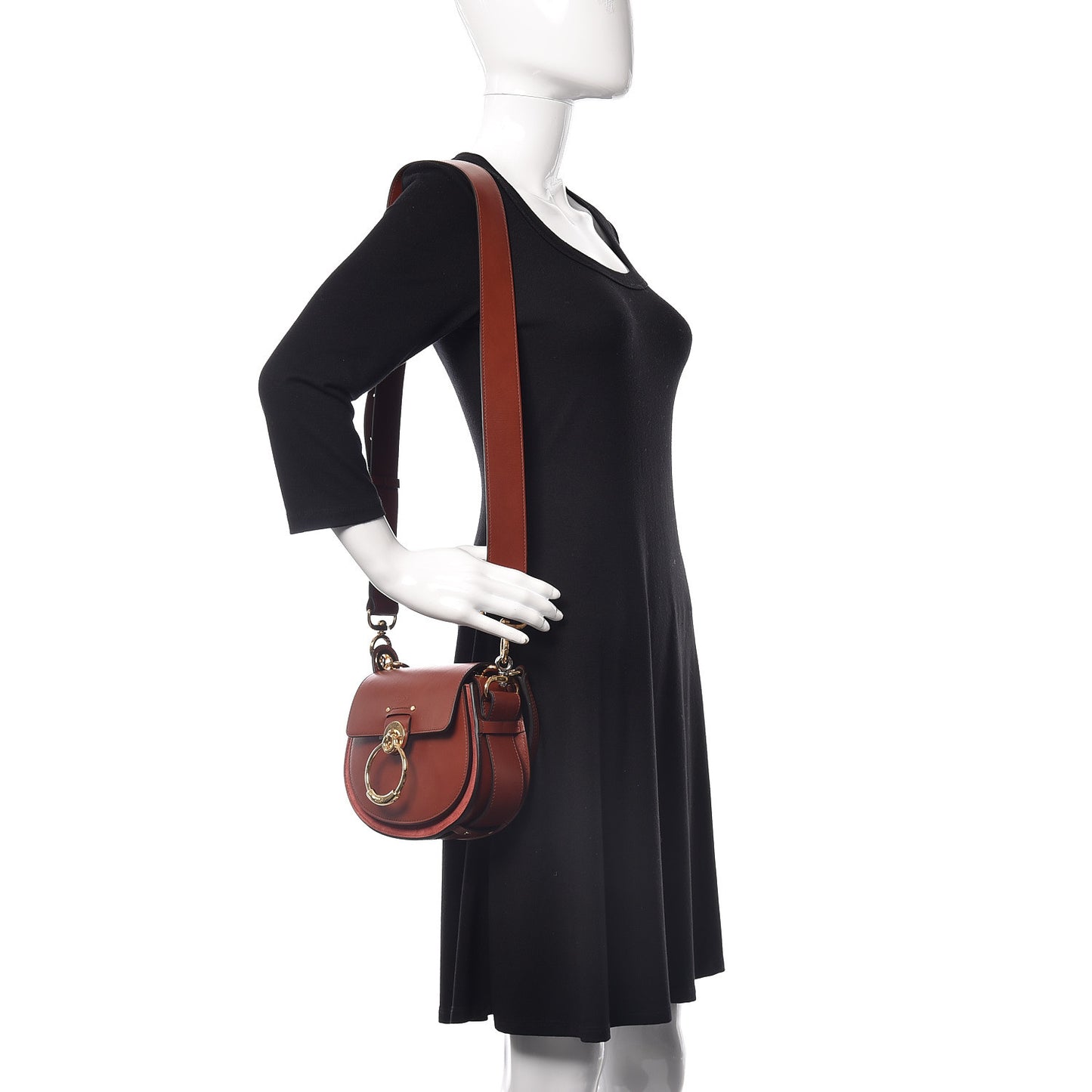 Calfskin Small Tess Bag Sepia Brown
