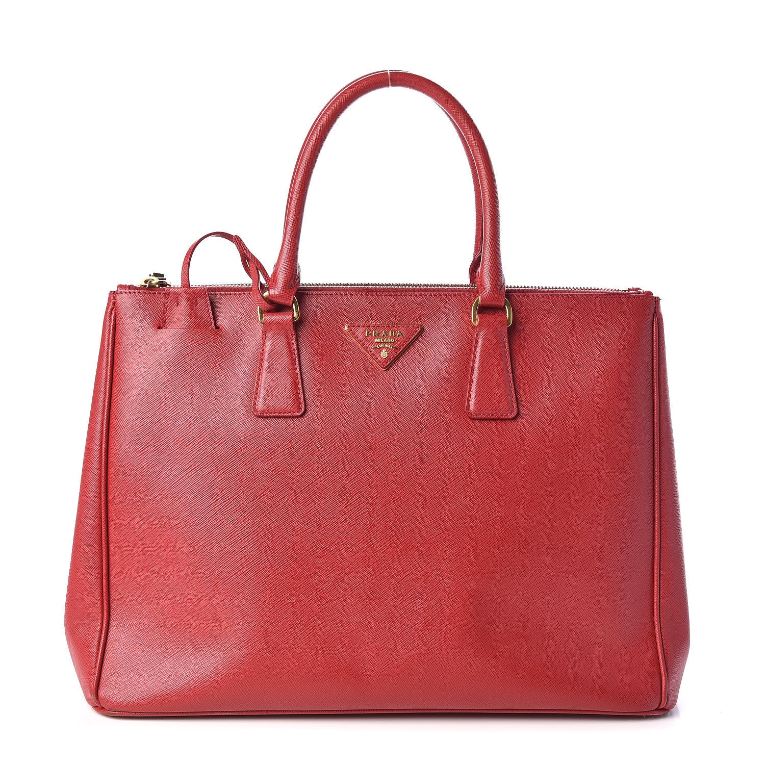 Prada Saffiano Large Galleria Double Zip Tote Fuoco 1 of 12