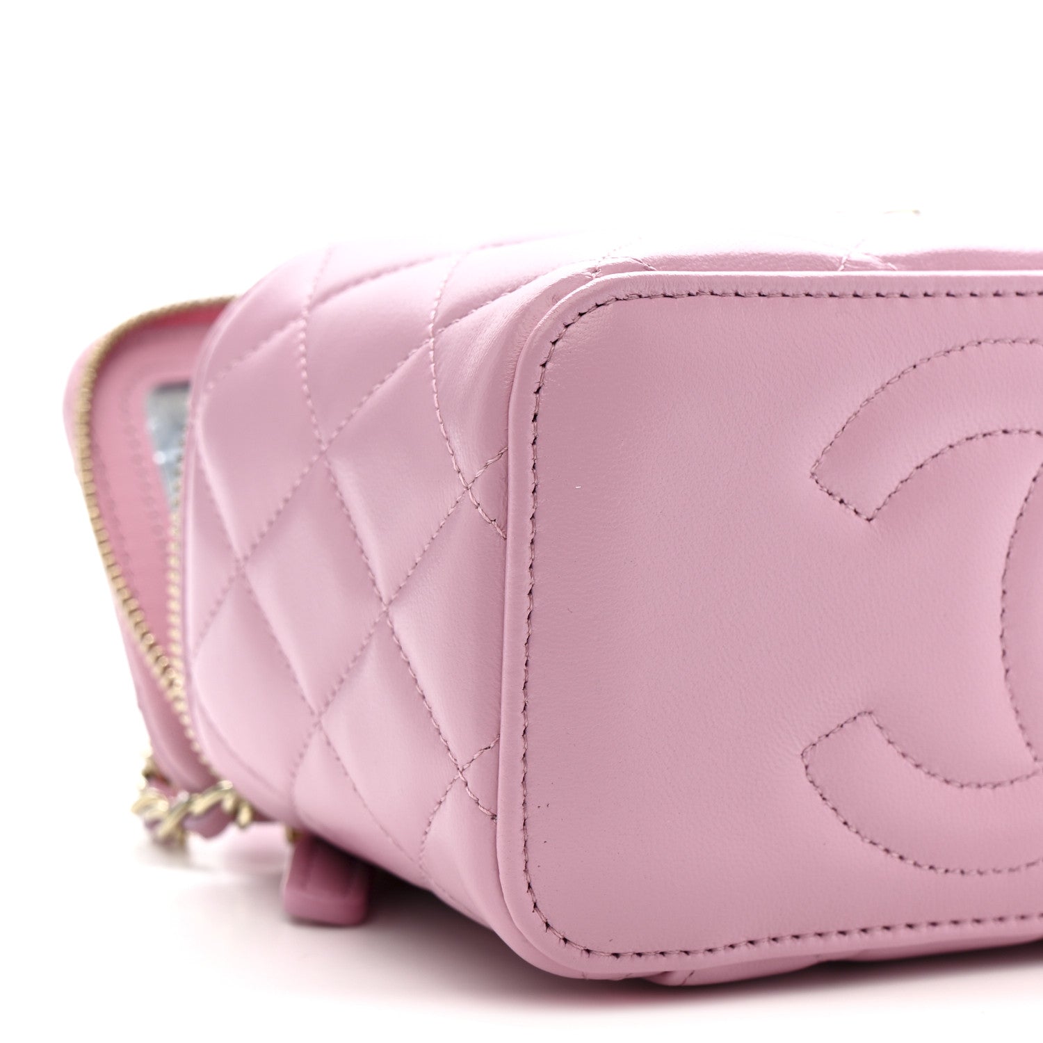 Chanel Lambskin Quilted Small Top Handle Vanity Case With Chain Pink 10 of 12