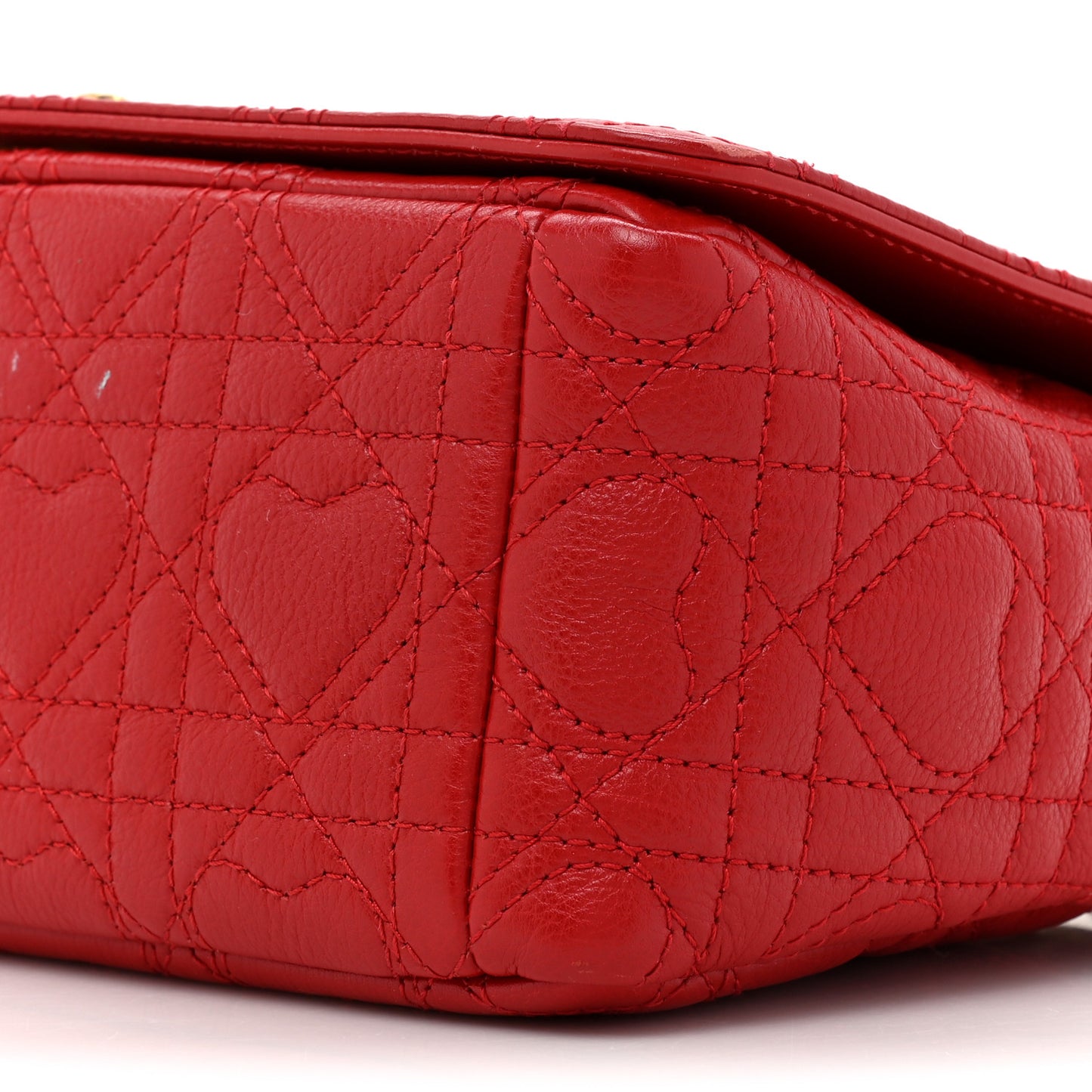 Calfskin Cannage Dioramour Caro Bag Bright Red
