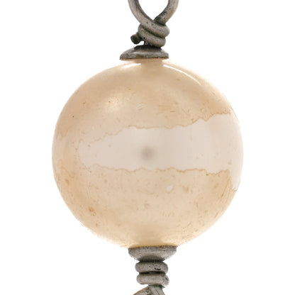 Chanel Graduated Pearl Crystal CC Long Necklace Silver 9 of 9