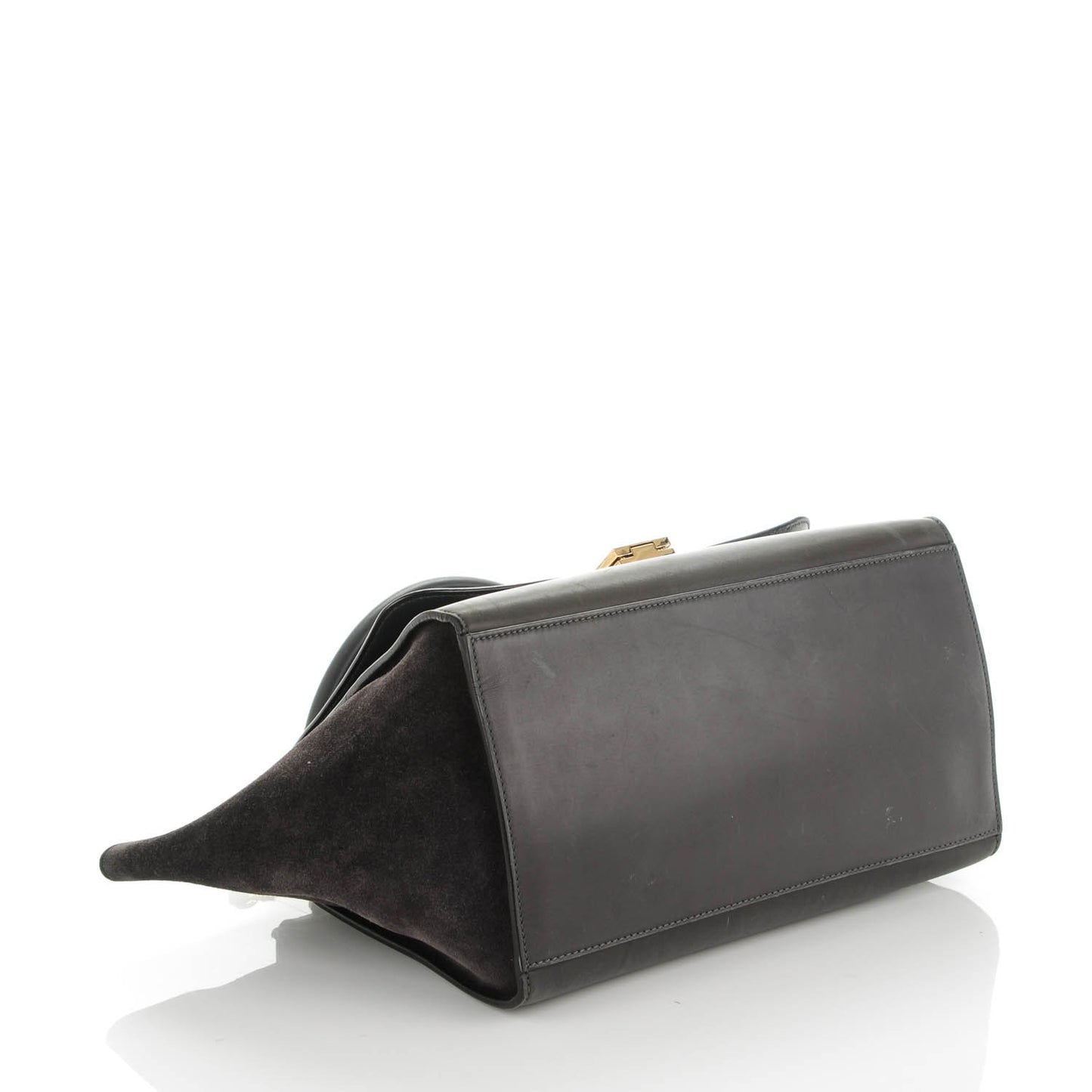Smooth Calfskin Suede Medium Trapeze Grey