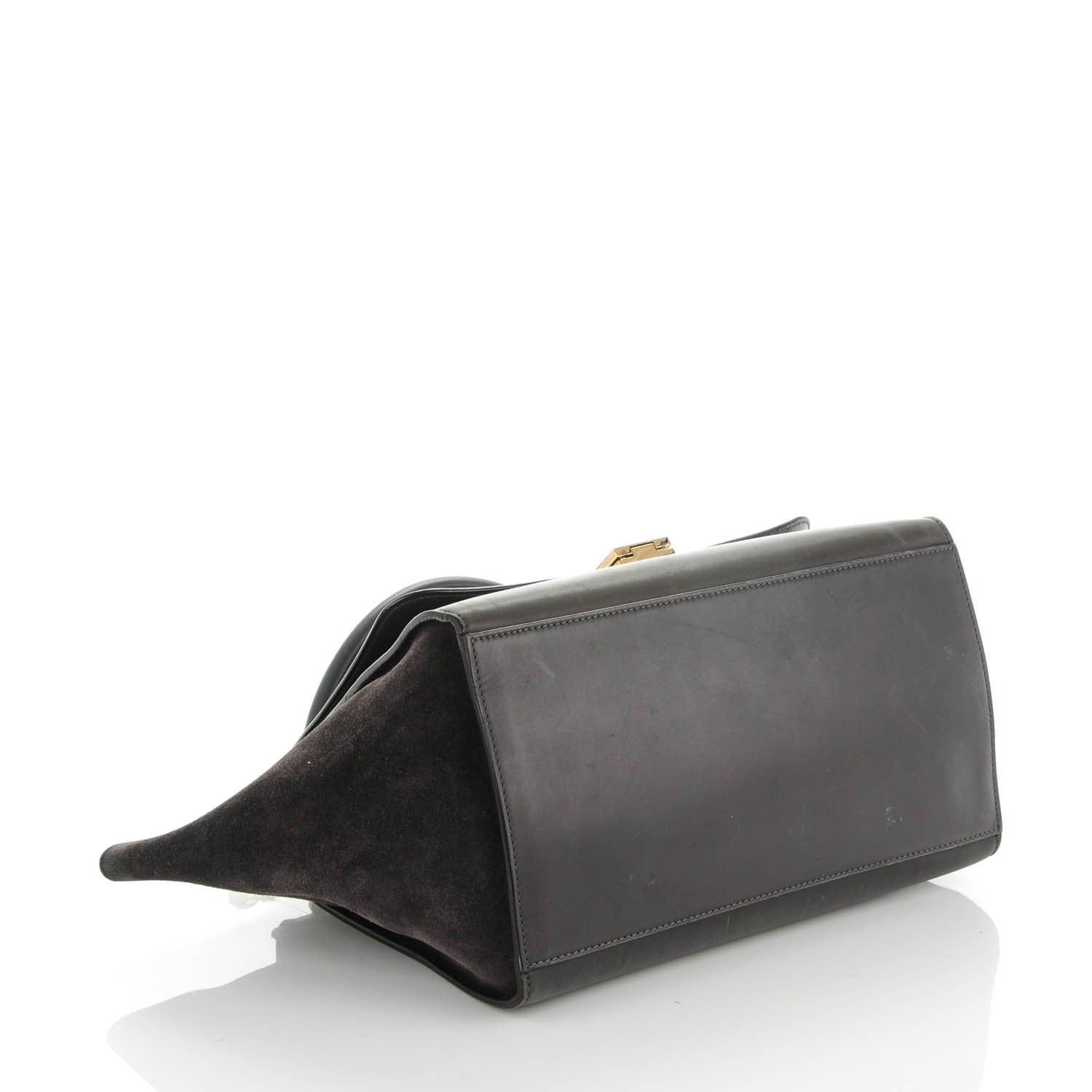 Celine Smooth Calfskin Suede Medium Trapeze Grey 4 of 10