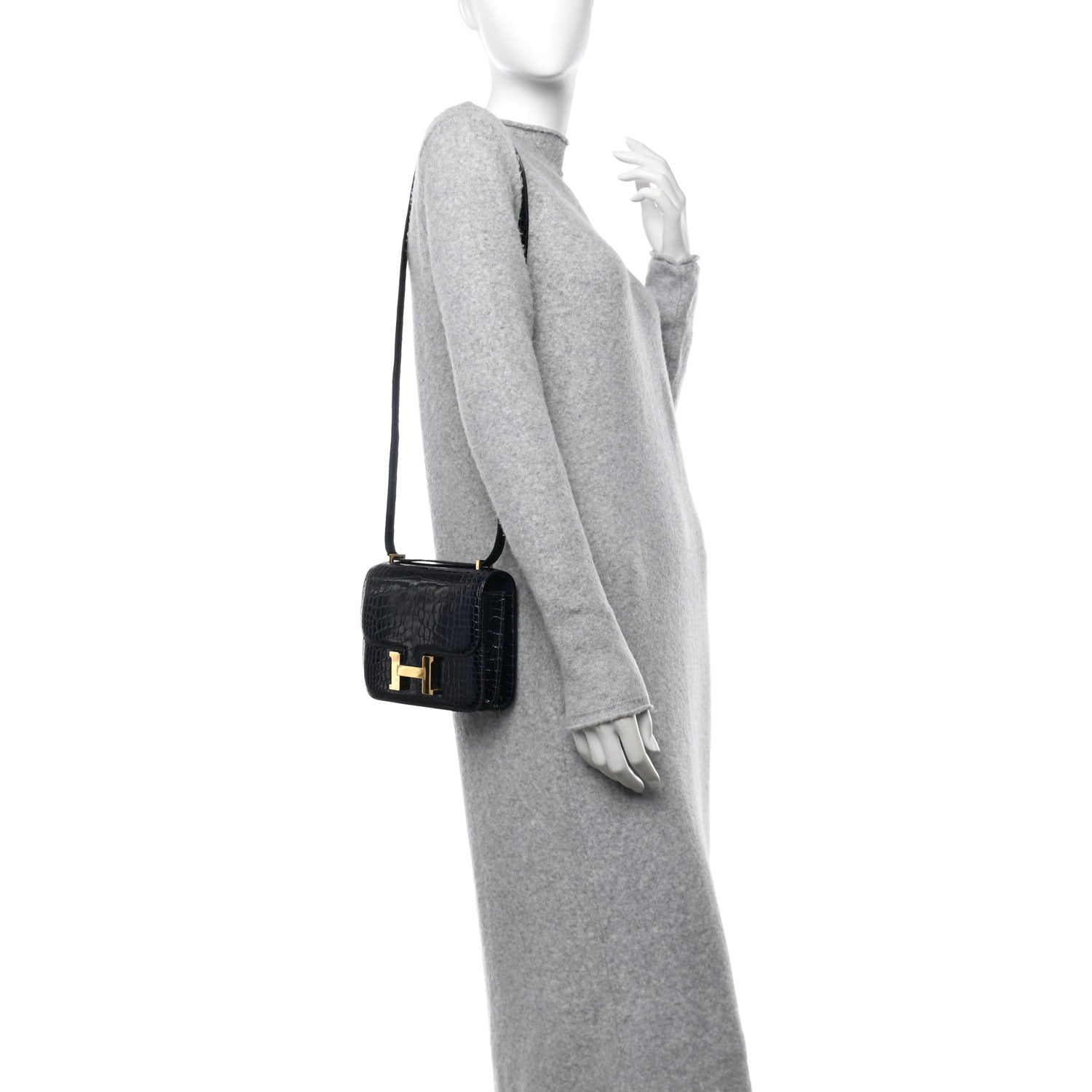 Hermes Shiny Alligator Constance 18 Bleu Baltique 2 of 13