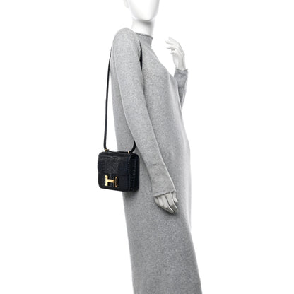 Hermes Shiny Alligator Constance 18 Bleu Baltique 2 of 13