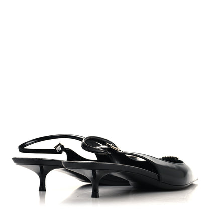 Saint Laurent Patent Crystal Cherish Slingback Pumps 39.5 Black 5 of 10