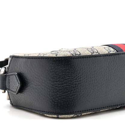 Gucci GG Supreme Monogram Textured Dollar Calfskin Web Small Ophidia Camera Bag Beige Blue 10 of 11