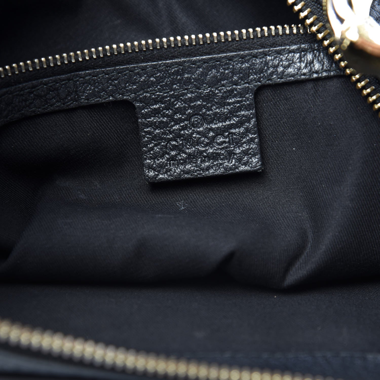 Gucci Pebbled Calfskin Web Bamboo Ring Hobo Black 8 of 11