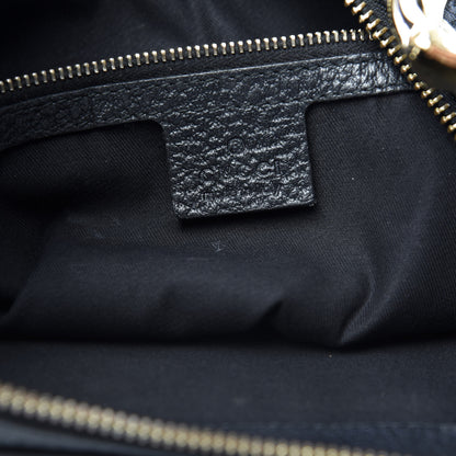 Gucci Pebbled Calfskin Web Bamboo Ring Hobo Black 8 of 11