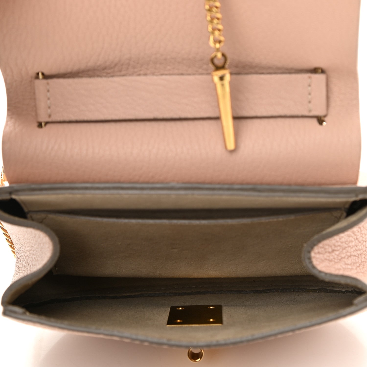 Chloe Grained Lambskin Drew Shoulder Bag Cement Pink 5 of 10