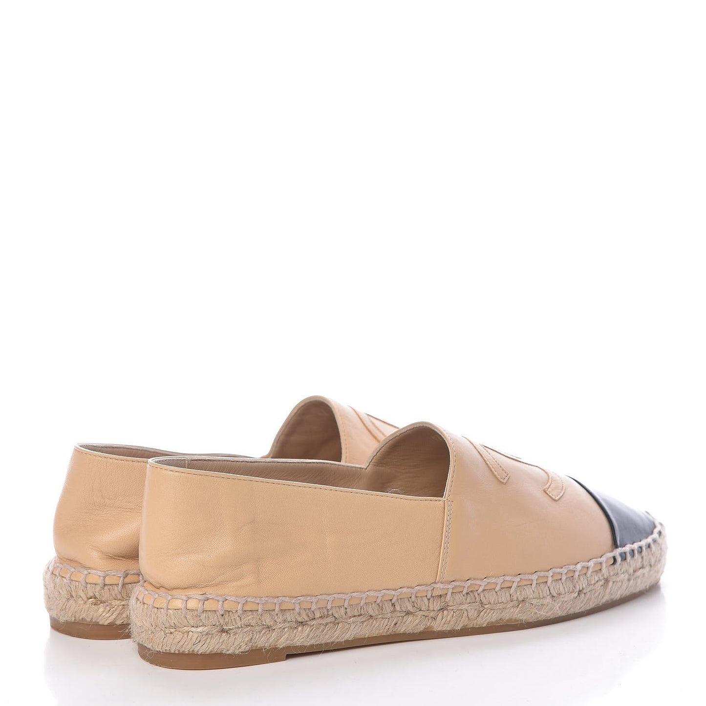Lambskin CC Espadrilles 37 Beige Black