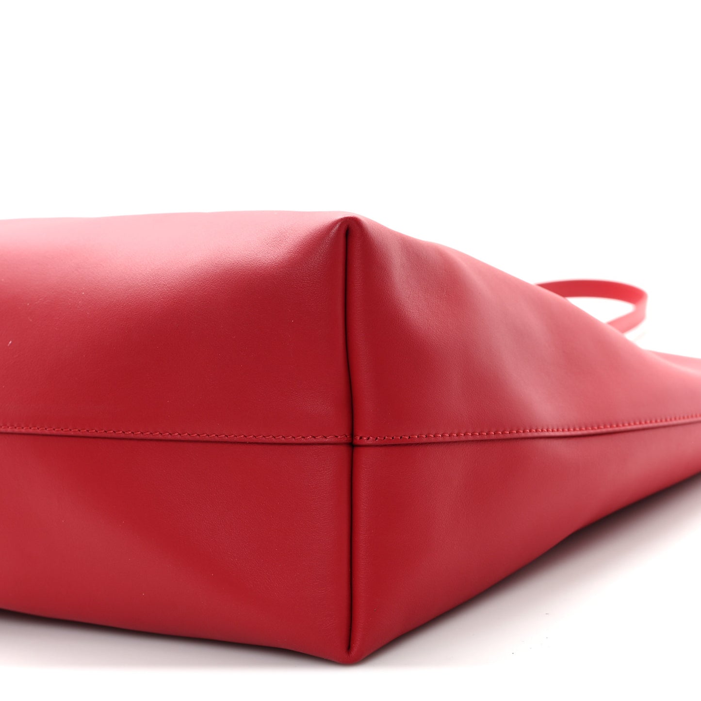 Calfskin Perforated Logo Tote Red