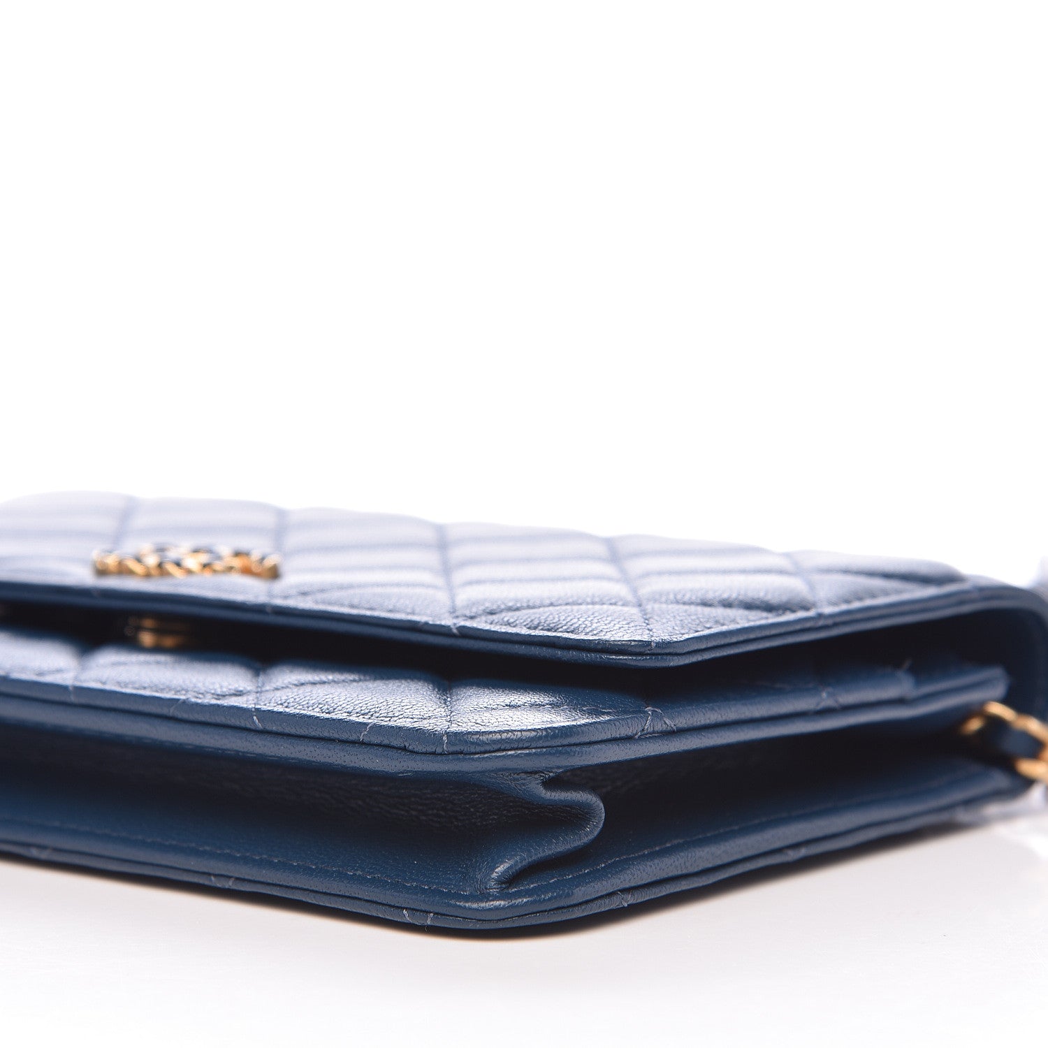 Chanel Goatskin Quilted 19 Wallet On Chain WOC Blue 11 of 14