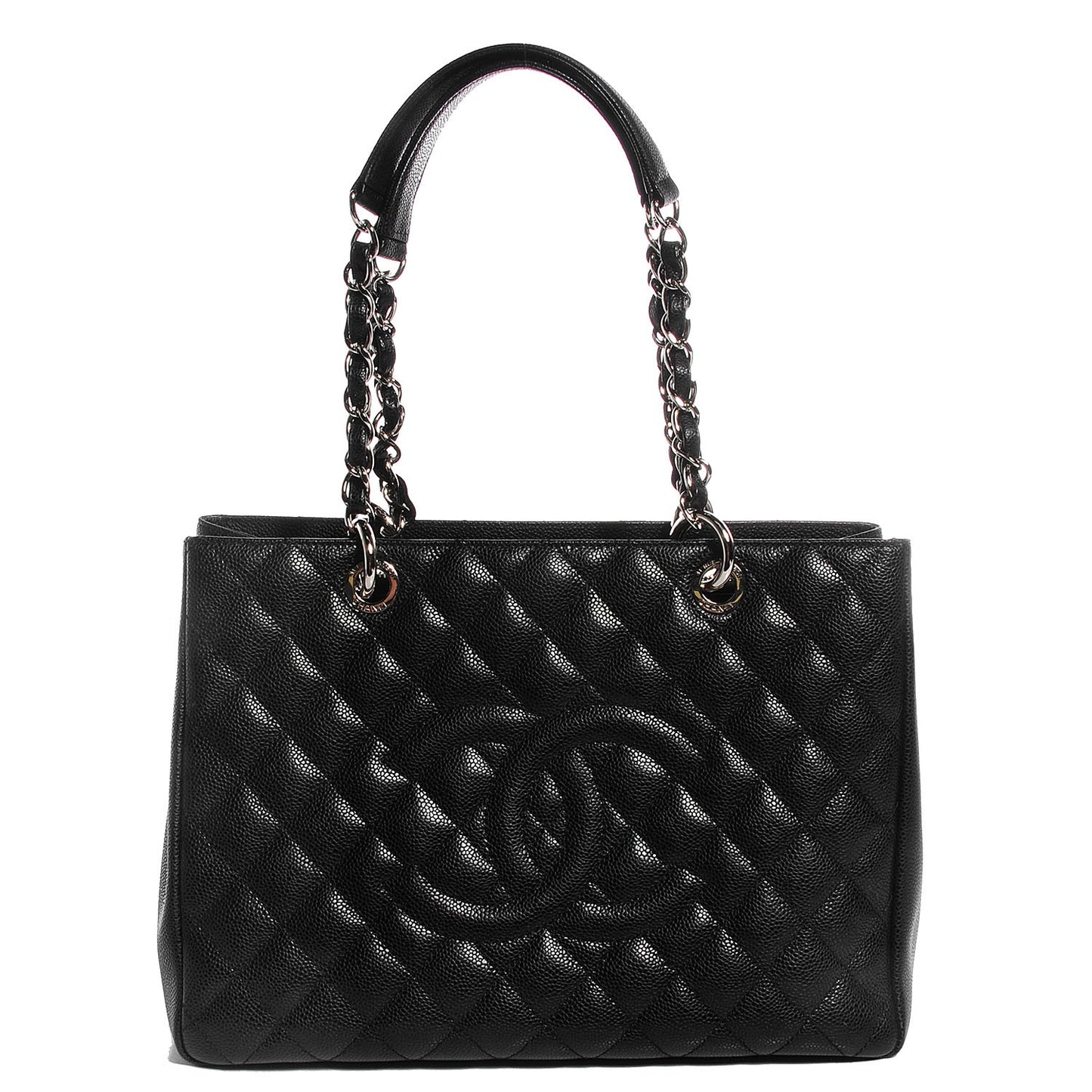 Caviar Quilted Grand Shopping Tote GST Black