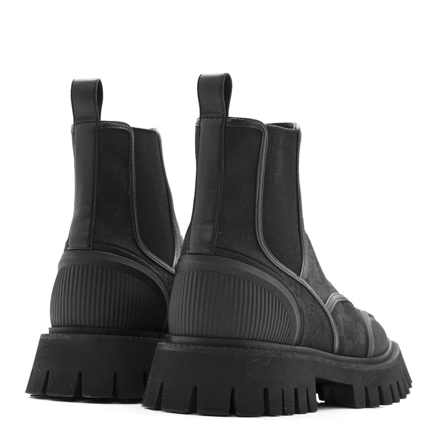 Canvas Calfskin GG Supreme Ankle Boots 39 Black