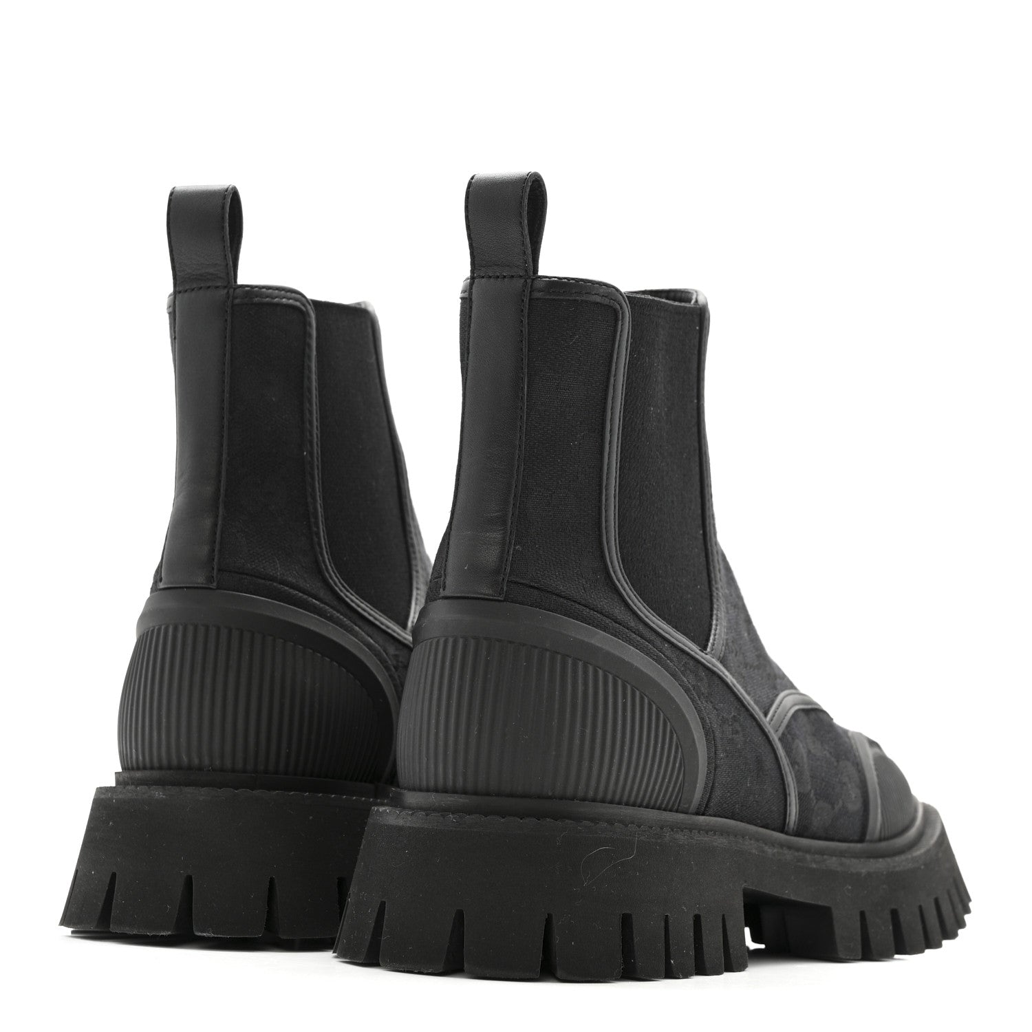 Gucci Canvas Calfskin GG Supreme Ankle Boots 39 Black 5 of 16