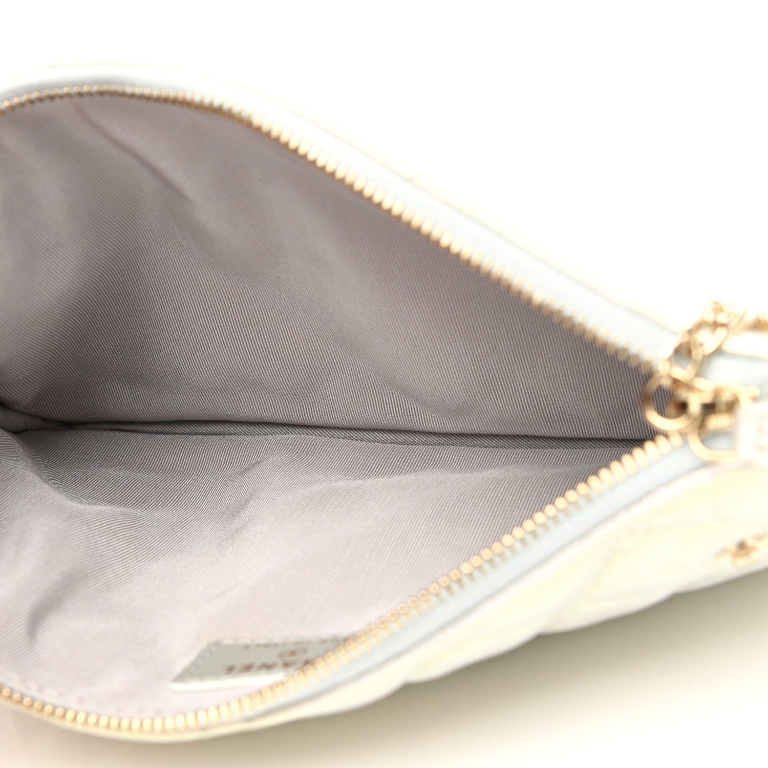 Chanel Iridescent Crumpled Calfskin Trio Cosmetic Case Blue Pink Ivory 7 of 11