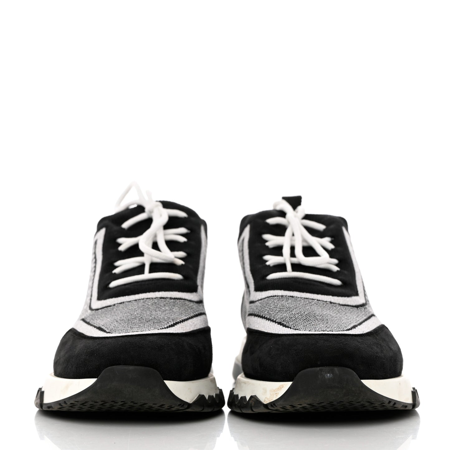 Knit Bi-Color Womens Addict Sneakers 40 Black White