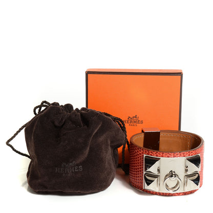 Hermes Lizard Collier De Chien CDC Bracelet S Sanguine 7 of 7