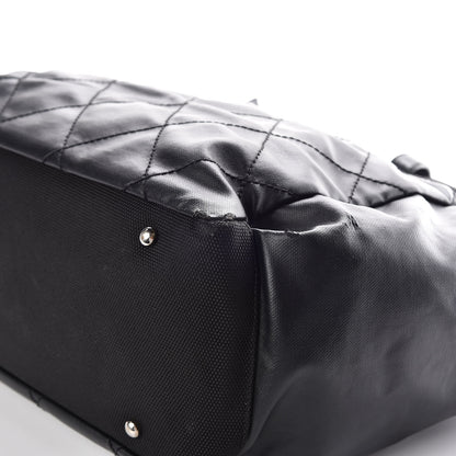 Chanel Coated Canvas Quilted Large Paris Biarritz Tote Black 6 of 22