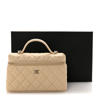 Chanel Caviar Quilted Top Handle Slim Vanity With Chain Beige 11 of 11