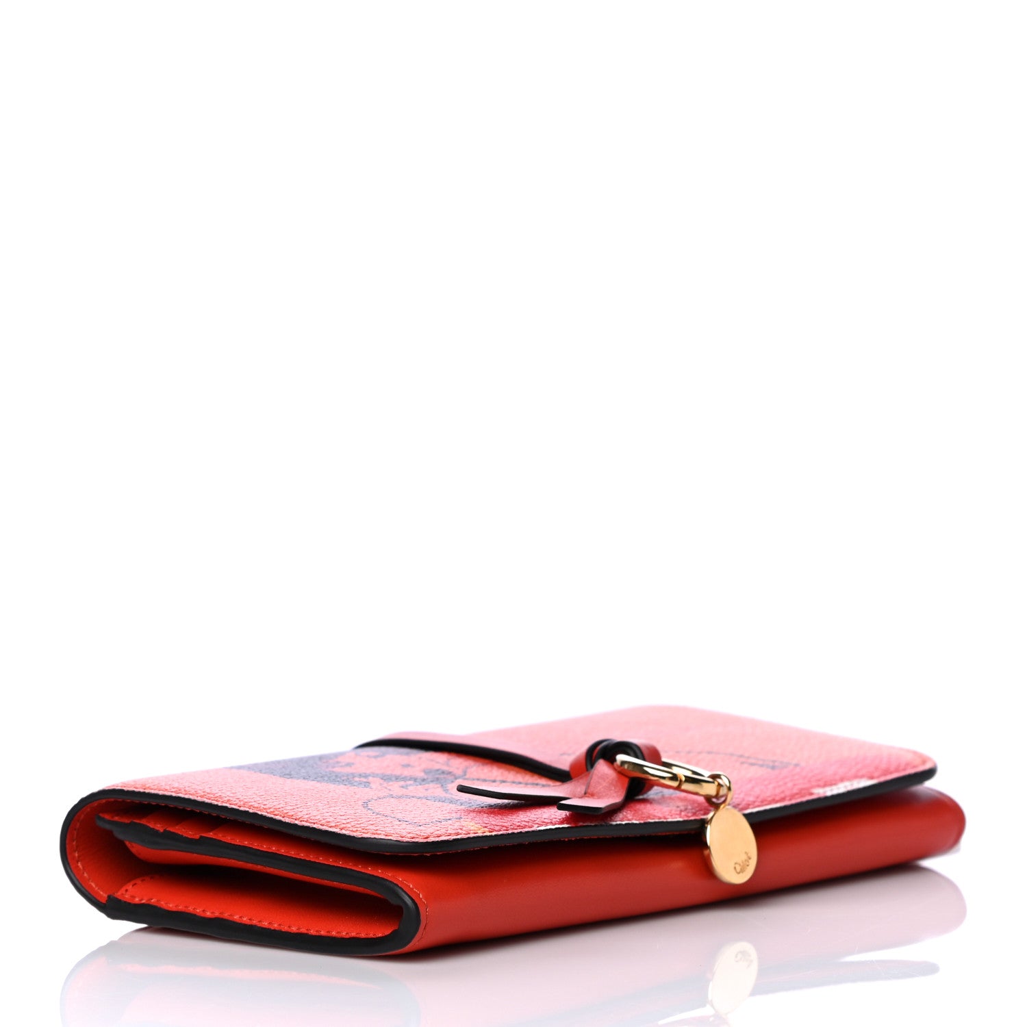 Chloe Calfskin Alphabet Long Wallet Orange Multicolor 4 of 11