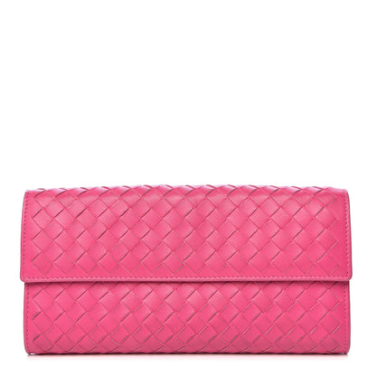 Bottega Veneta Nappa Intrecciato Continental Flap Wallet Rosa Shock 1 of 11