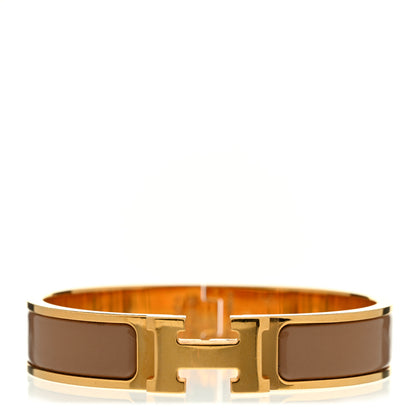 Hermes Enamel Narrow Clic Clac H Bracelet PM Marron Glace 1 of 4