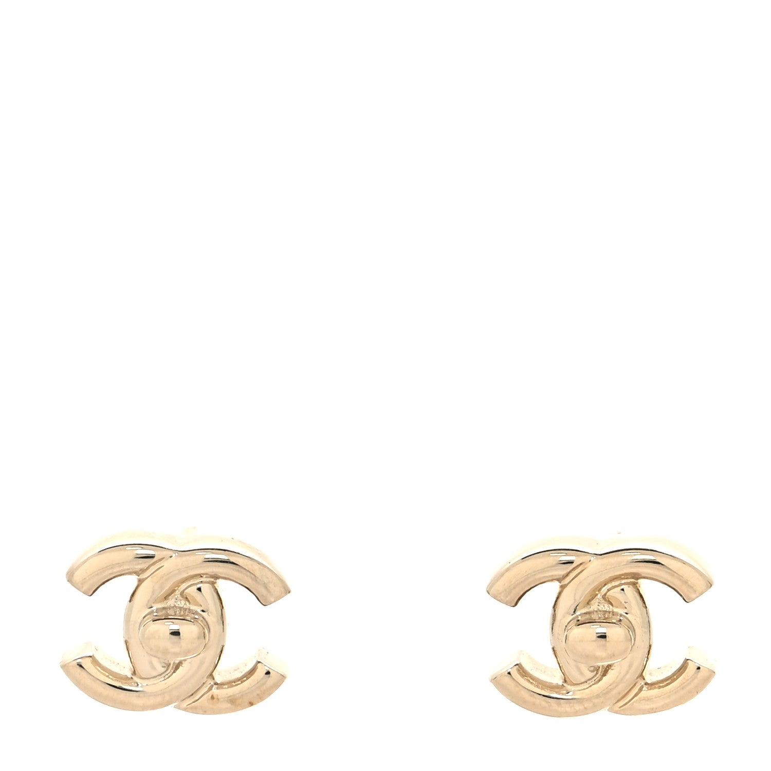 Chanel Metal CC Turnlock Earrings Gold 1 of 4