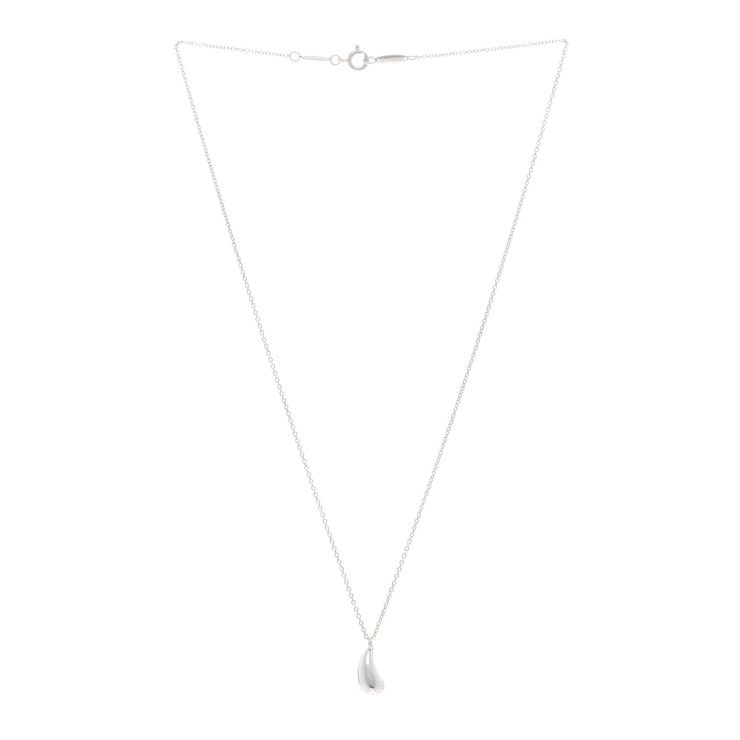 Sterling Silver 12mm Elsa Peretti Teardrop Pendant Necklace