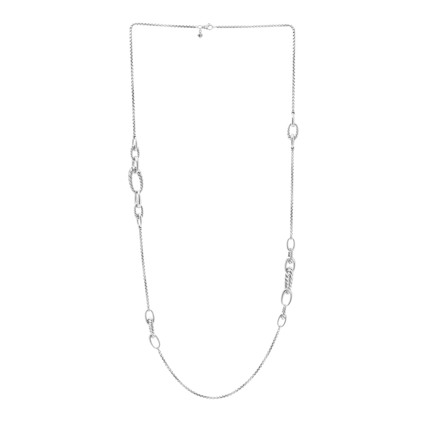 Sterling Silver Pure Form Station Chain Necklace