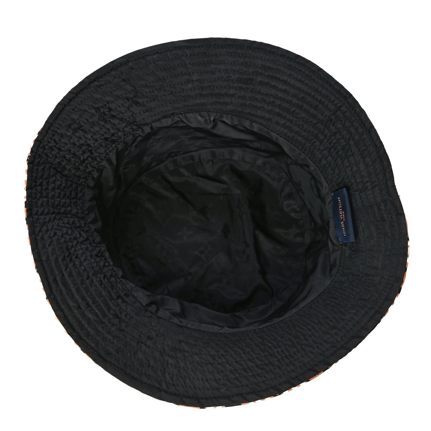 Nylon Canvas Monogram Giant Crafty Reversible Bucket Hat Black Creme Caramel