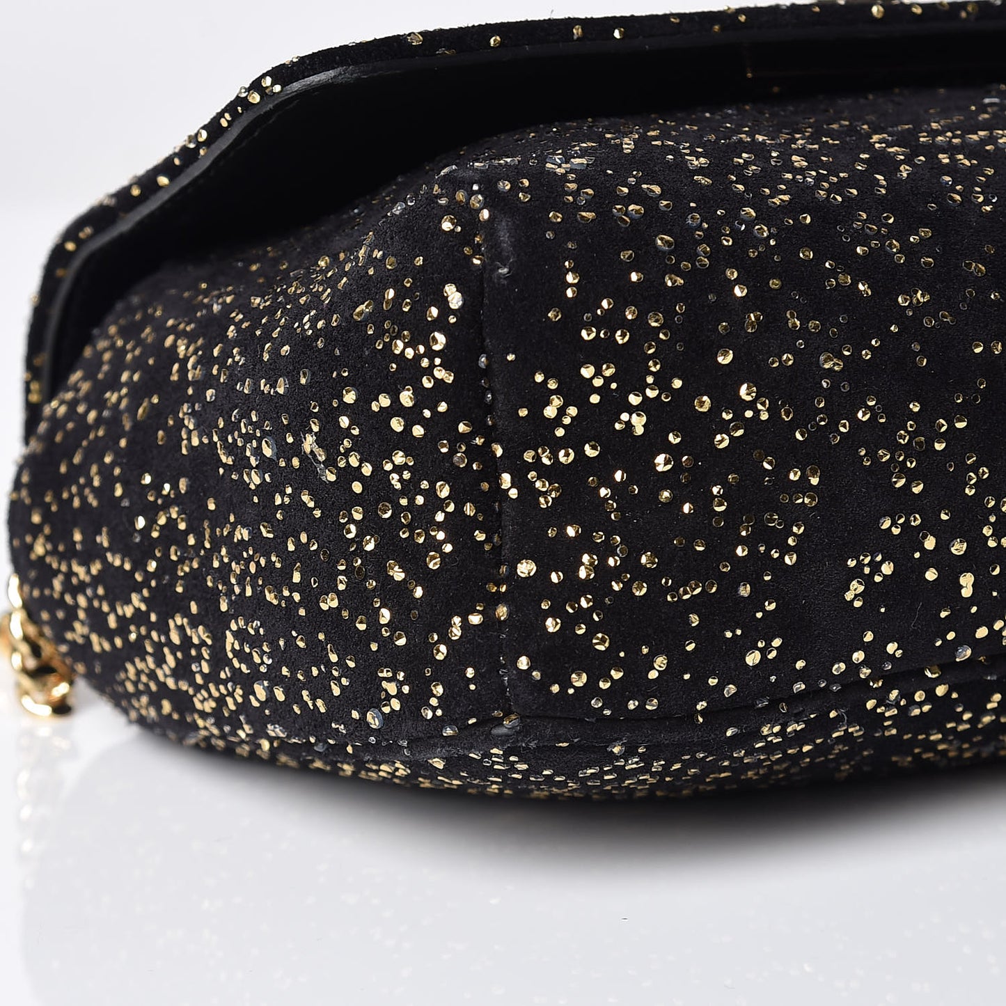 Glitter Mini Ruby Chain Crossbody Black