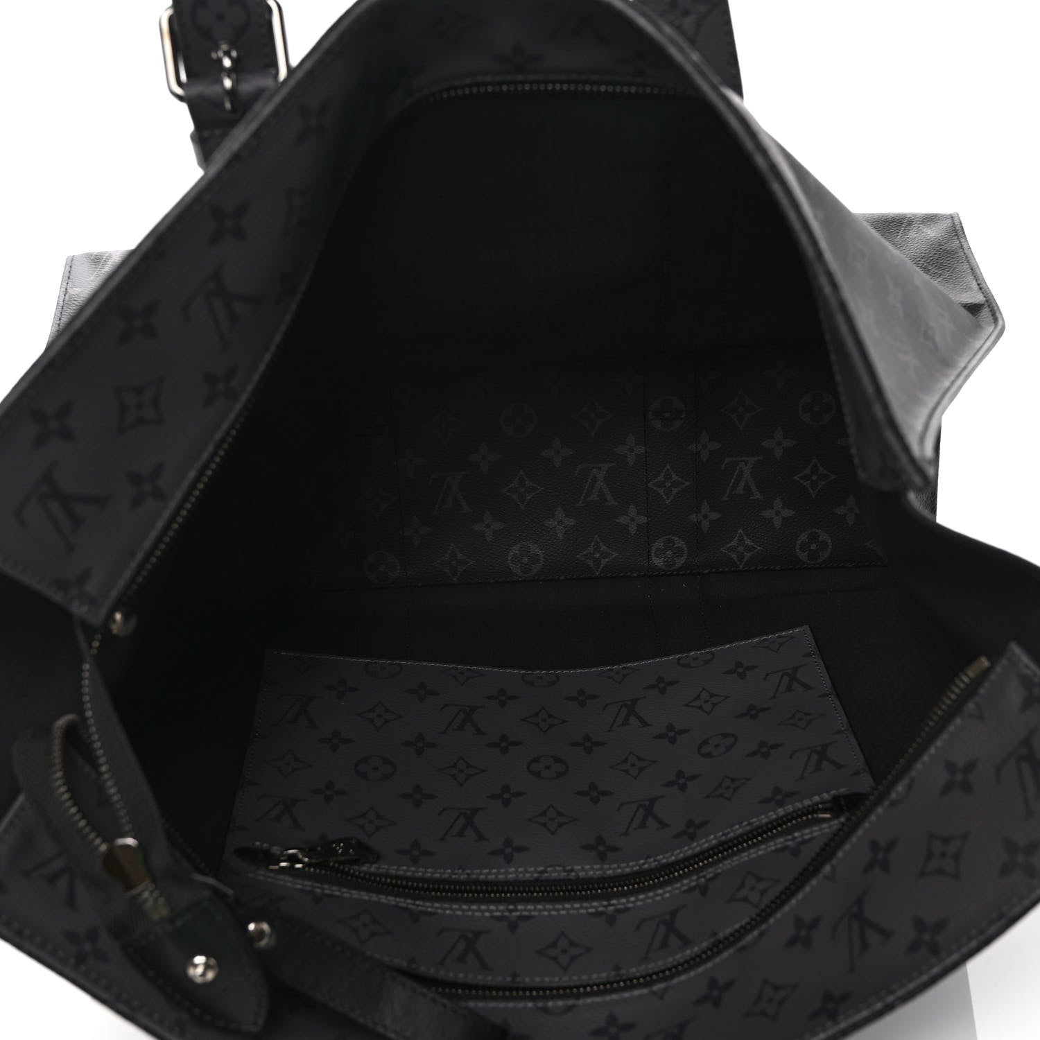 Louis Vuitton Monogram Eclipse Cabas Zippe GM Black 5 of 10