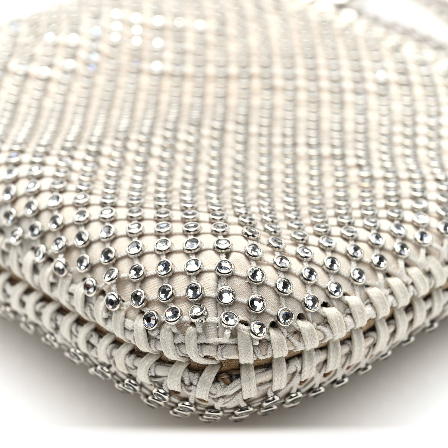 Stella McCartney Crystal Mesh Tiny Falabella Crossbody Bag Oyster 8 of 9